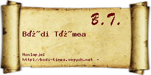 Bódi Tímea névjegykártya