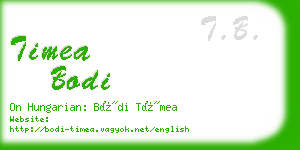 timea bodi business card